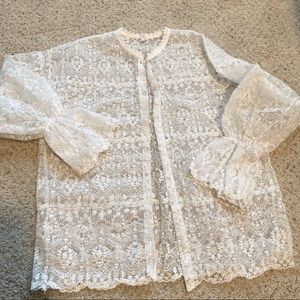 Organza embroidered shirt blouse
